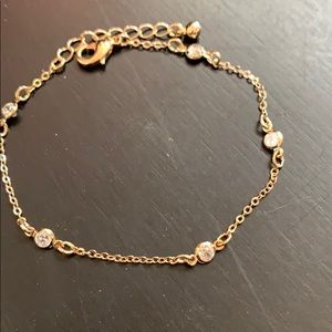 Gold bracelets with faux diamonds